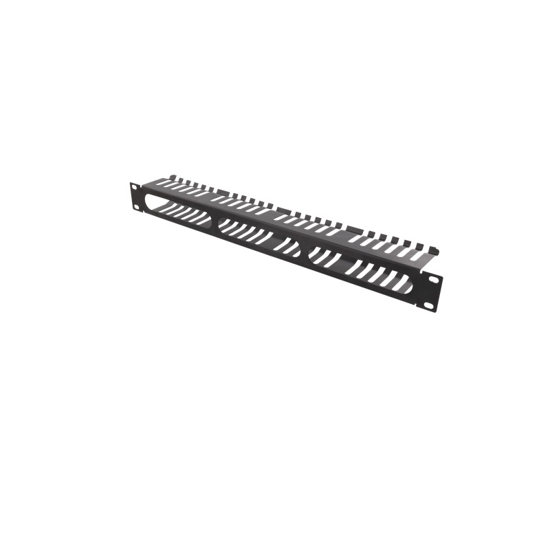 DELTACO 19 Cable Panel 1U Cable Handling Black 19 24