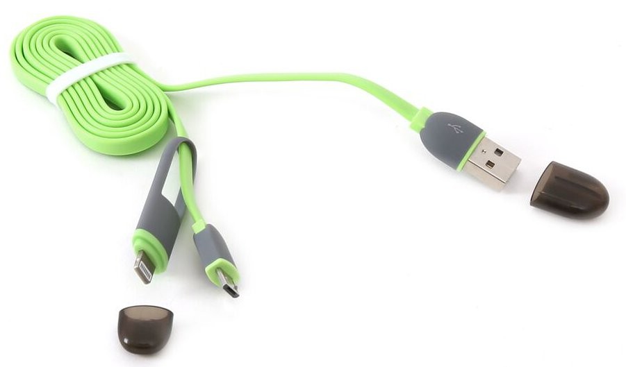 Platinet kaabel USB - microUSB/Lightning 1m, rohe..