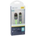 Platinet cable USB - microUSB/Lightning 1m, green (42872)