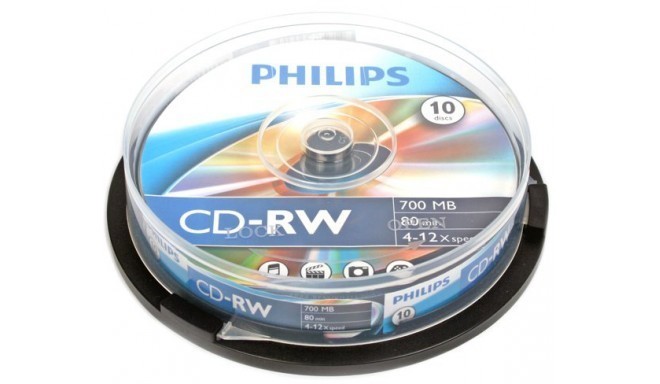 Philips CD-RW 700MB 12x 10tk tornis