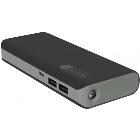 Platinet power bank 13000mAh + фонарик, черный/серый (42895)