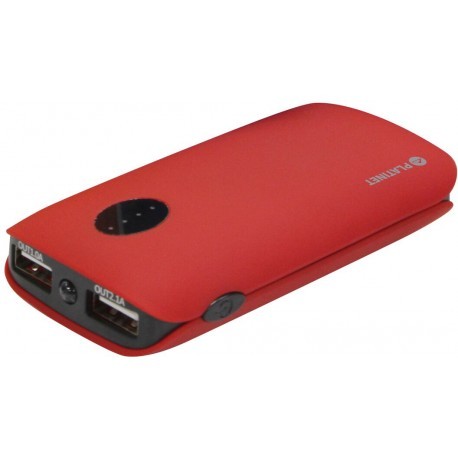Platinet lādētājs-akumulators 5000mAh 2xUSB, sarkans (42411)