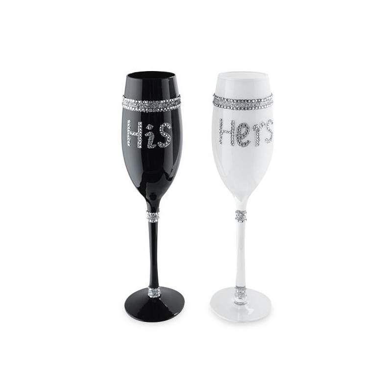 his and hers champagne glasses