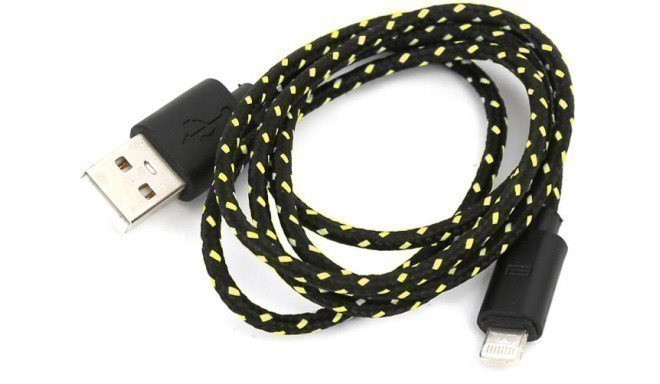Omega cable Lightning 1m braided, black