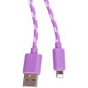 Omega USB kabelis - Lightning 1m, violets/balts