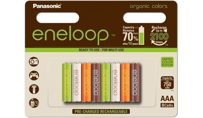 Panasonic eneloop rechargeable AAA 750 8BP Organic