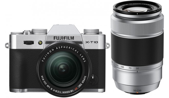 Fujifilm X-T10 + 18-55мм Kit + XC 50-230мм, серебристый