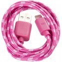 Omega cable USB - Lightning 1m, pink/white