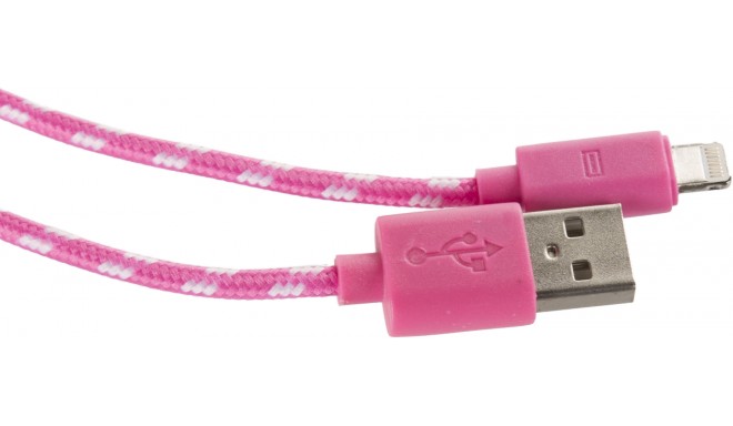 Omega cable Lightning 1m braided, dark pink