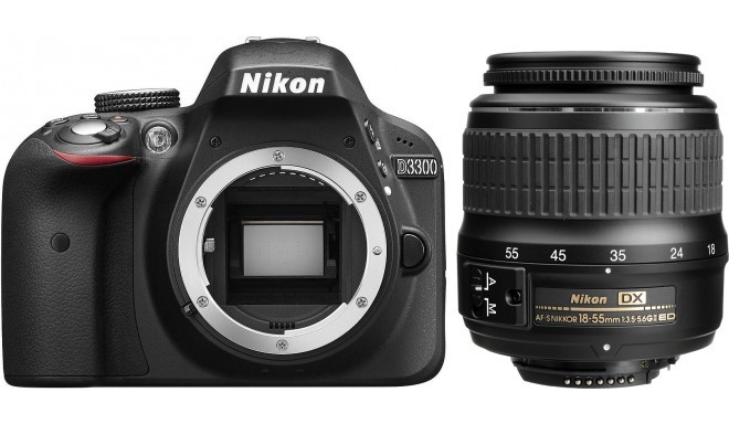Nikon D3300 + 18-55mm II komplekts, melns
