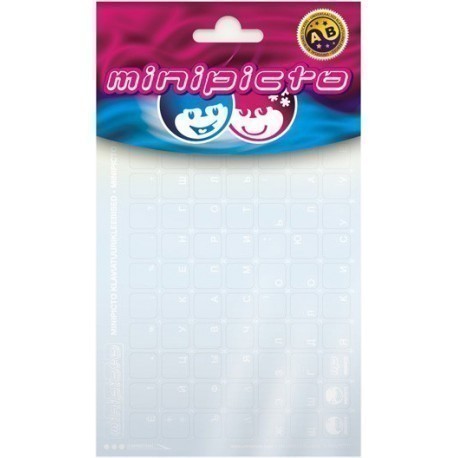 Minipicto keyboard sticker RUS KB-UNICLR-RU-WHT, matte white