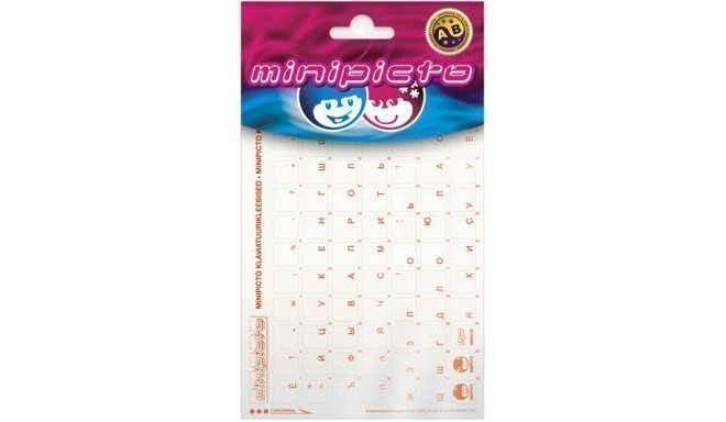 Minipicto keyboard sticker RUS KB-UNICLR-RU-RED-G, glossy red