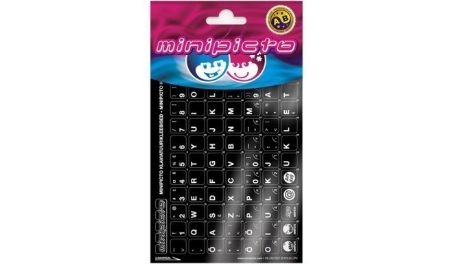 Minipicto klaviatuurikleebis EST KB-UNI-EE01-BLK, must/valge