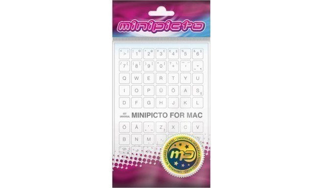 Minipicto klaviatuurikleebis EST KB-MAC-EE01-WHT, valge/hall