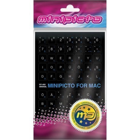 Minipicto keyboard sticker EST/RUS KB-MAC-EE-RU-BLK, black