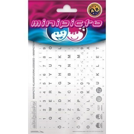 Minipicto keyboard sticker EST KB-UNI-EE01-WHTLTGRY, white/gray