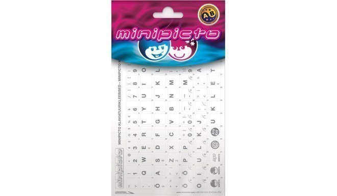 Minipicto keyboard sticker EST KB-UNI-EE01-WHTLTGRY, white/gray