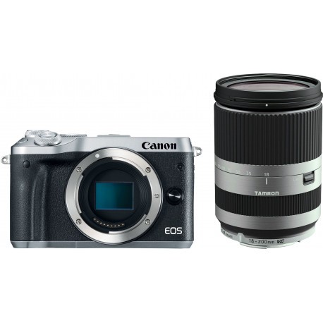Canon EOS M6 + Tamron 18-200 мм VC, серебряный