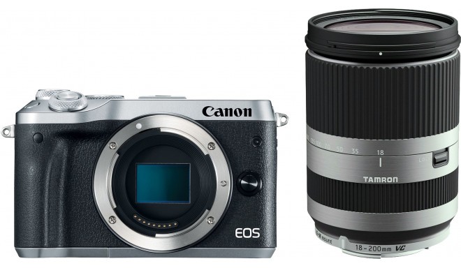 Canon EOS M6 + Tamron 18-200mm VC, hõbedane