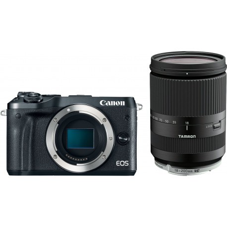 Canon EOS M6 + Tamron 18-200mm VC, melns