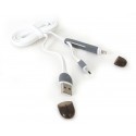 Platinet cable USB - microUSB/Lightning 1m, white