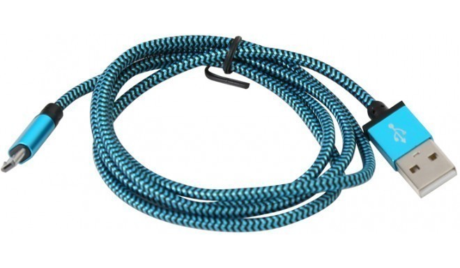 Platinet kabelis microUSB - USB 1m appīts, zils
