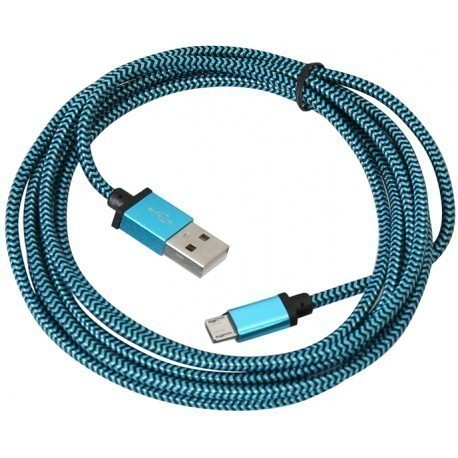 Platinet kabelis microUSB - USB 2m appīts, zils