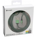 Platinet cable USB - Lightning 2m braided, green