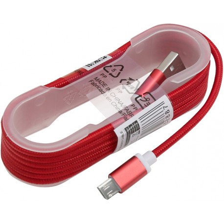Omega kabelis microUSB 1,5m appīts, sarkans