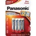 Panasonic baterija LR03PPG/6B (4+2)