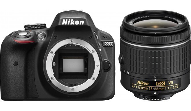 Nikon D3300 + 18-55mm AF-P VR Kit, melns