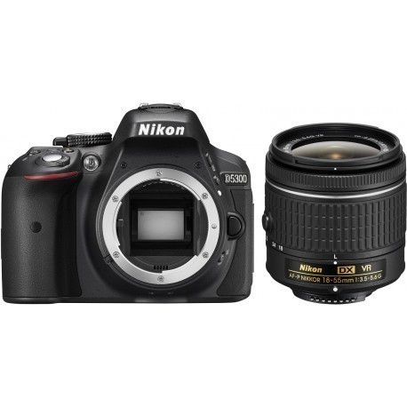 Nikon D5300 + 18-55mm AF-P VR Kit, melns