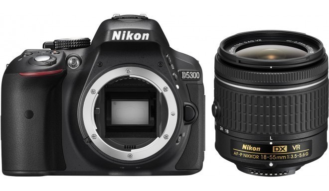 Nikon D5300 + 18-55mm AF-P VR Kit, melns