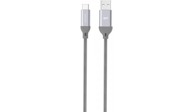 Silicon Power кабель USB-C - USB 1 м вязаный , серый (LK30AC)