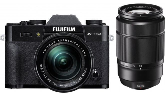 Fujifilm X-T10 + 16-50mm + 50-230mm kit, melns