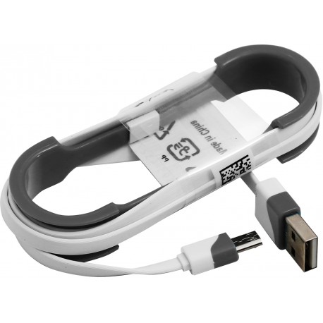 Omega kaabel microUSB 1m lame, valge/must (43272)