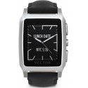 Vector smart watch Meridian, steel & black leather strap