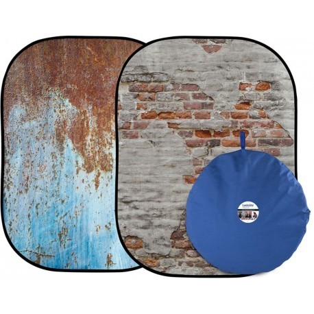 Lastolite background Urban Collapsible 1.5x2.1m, rusty metal / plaster wall (LL 5713)