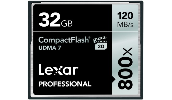 Lexar atmiņas karte CF 32GB Professional 800x 120MB/s