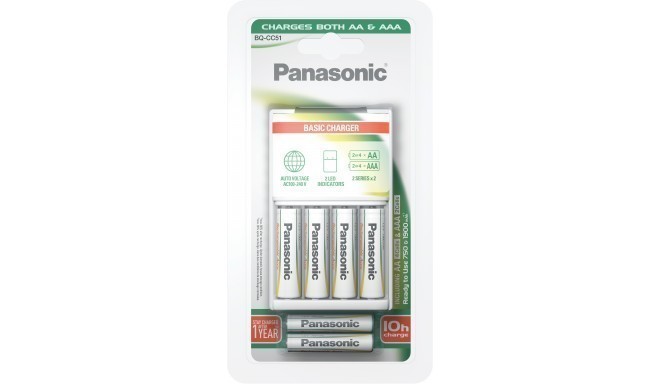 Panasonic зарядное устройство BQ-CC51 + 4x1900 + 2x750