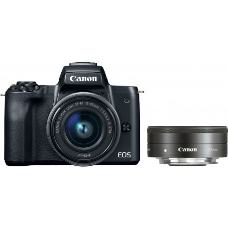 Canon EOS M50 + EF-M 15-45mm + 22mm STM, black
