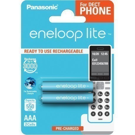 Panasonic eneloop rechargeable battery lite AAA 550 Dect 2BP