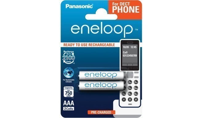 Panasonic eneloop rechargeable AAA 750 2BP Dect