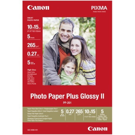 Canon fotopaber PP-201 10x15 Glossy II 275g 5 lehte