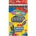 COLORINO CREATIVE JUMBO kolmnurksed värvilised pliiatsid 12 värvi (teritajaga) must puit, 55826PTR