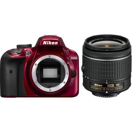 Nikon D3400 + 18-55 AF-P VR Kit, punane