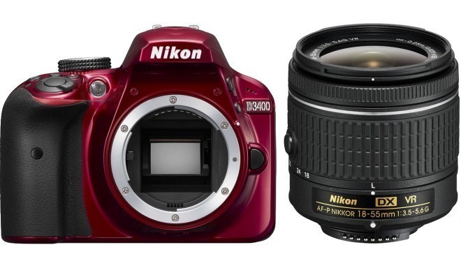 Nikon D3400 + 18-55 AF-P VR Kit, красный