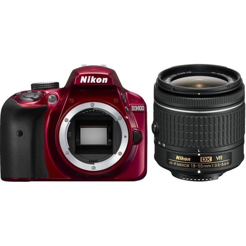 Nikon D3400 + 18-55 AF-P VR Kit, красный