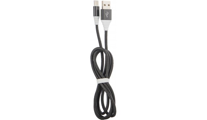 Omega kabelis USB-C 1m appīts, melns (44266)