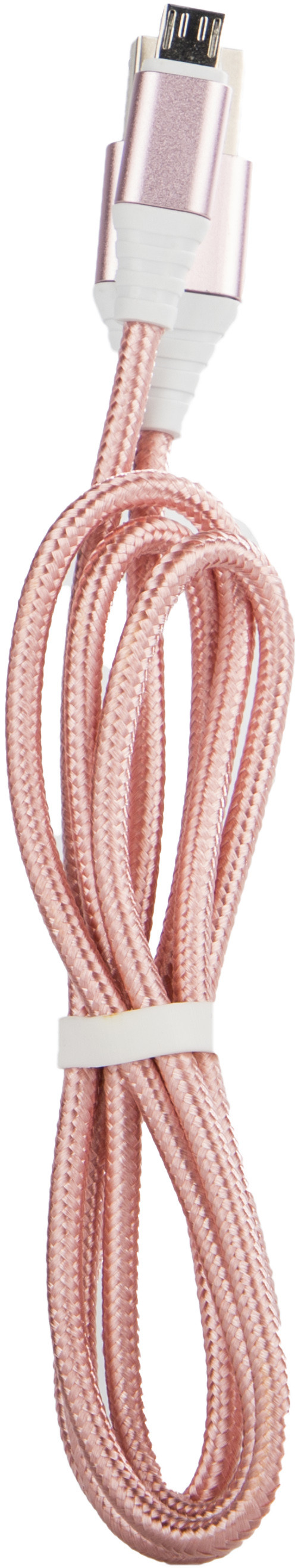 Omega kaabel microUSB 1m punutud, roosa (44260)